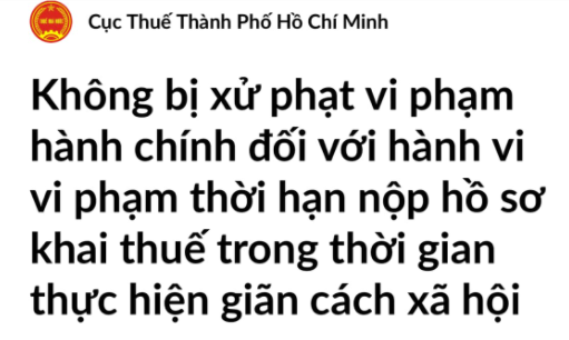 Công văn 6770/CTTPHCM-KK về việc xử phạt hành vi chậm nộp hồ sơ khai thuế trong dịch COVID-19