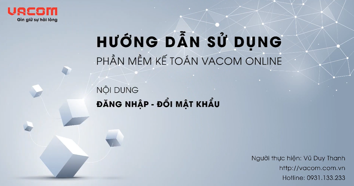 VACOM ONLINE - HƯỚNG DẪN ĐĂNG NHẬP VÀ ĐỔI MẬT KHẨU