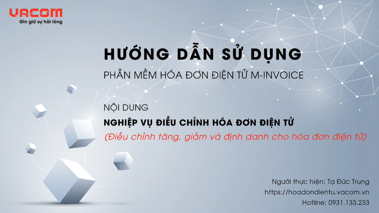 M-INVOICE - HƯỚNG DẪN NGHIỆP VỤ ĐIỀU CHỈNH HÓA ĐƠN ĐIỆN TỬ