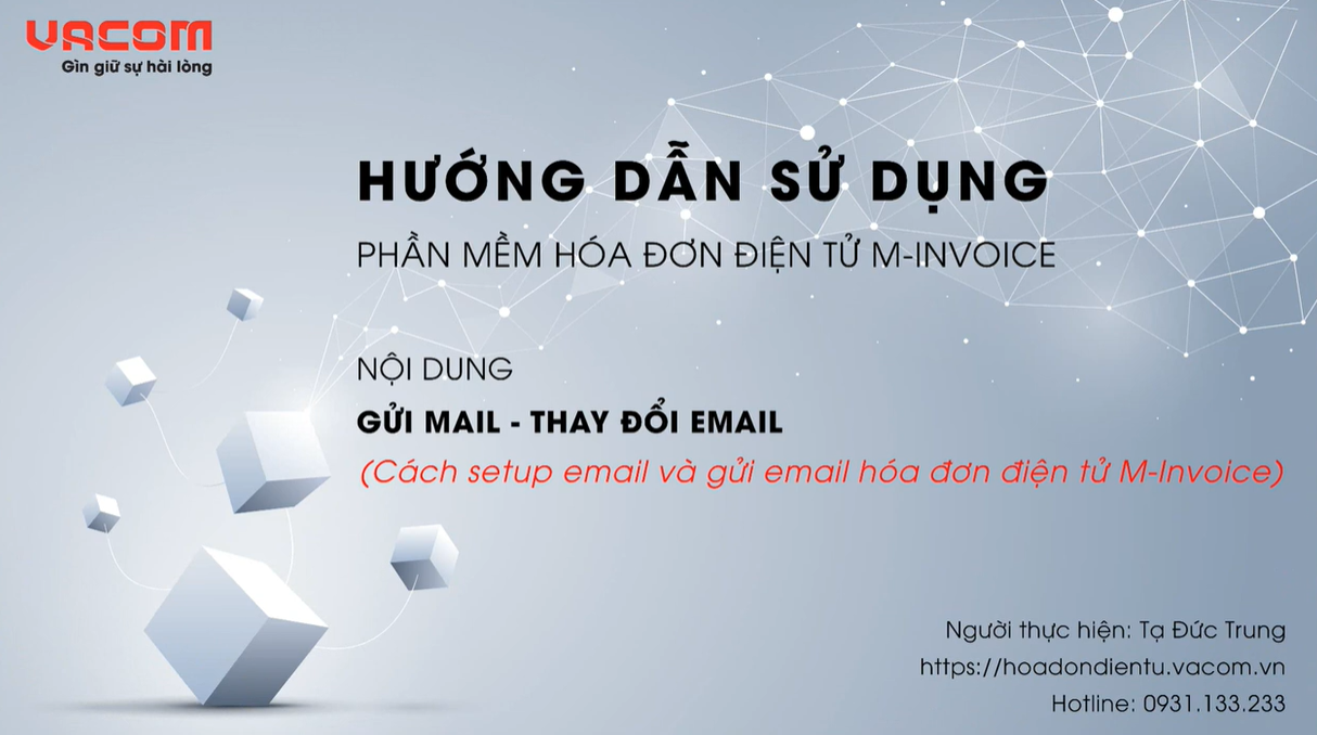 M-INVOICE - HƯỚNG DẪN CÀI ĐẶT MAIL VÀ GỬI MAIL HÓA ĐƠN ĐIỆN TỬ