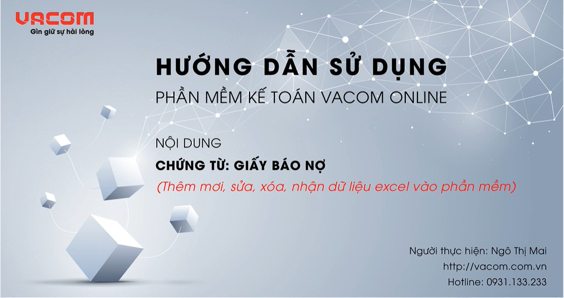 VACOM ONLINE - HƯỚNG DẪN NHẬP GIẤY BÁO NỢ