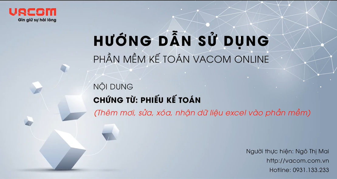 VACOM ONLINE - HƯỚNG DẪN NHẬP PHIẾU KẾ TOÁN