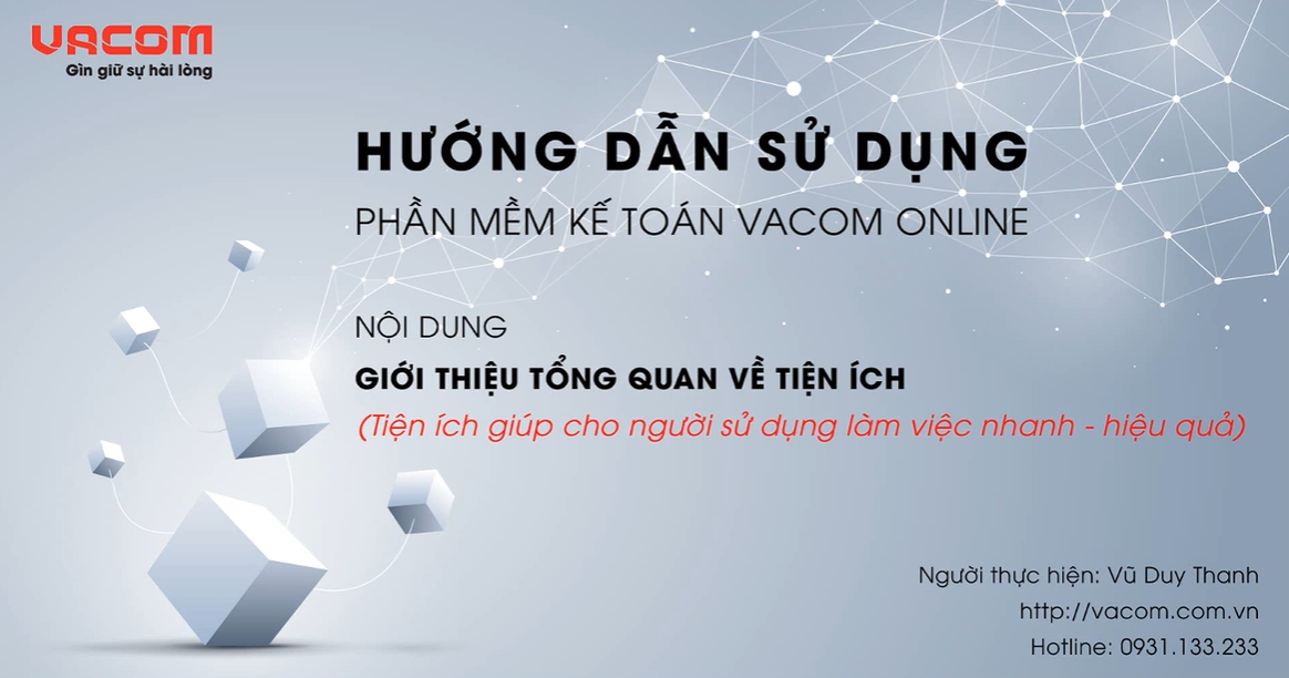 VACOM ONLINE - GIỚI THIỆU CHUNG TIỆN ÍCH