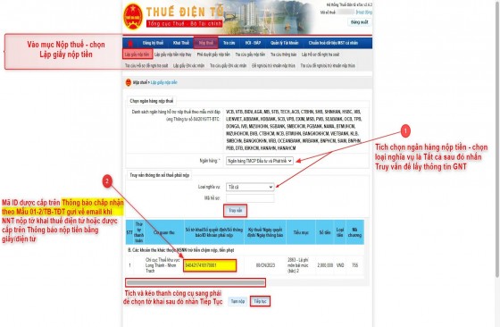 Hướng dẫn truy vấn và nộp thuế theo ID của Tổng cục Thuế