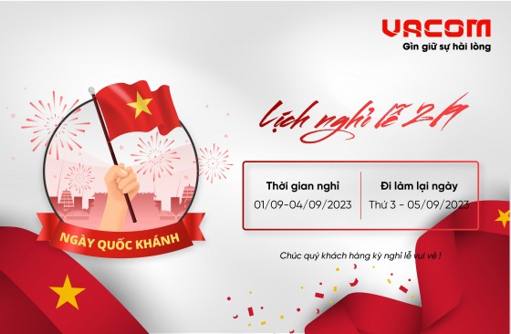 THÔNG BÁO LỊCH NGHỈ QUỐC KHÁNH 02-09