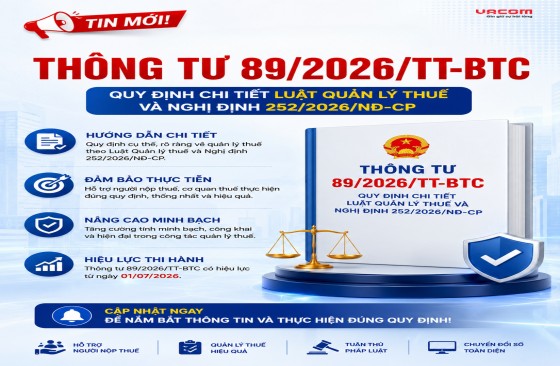 Toàn văn Thông tư 89/2026/TT-BTC quy định chi tiết Luật Quản lý thuế và Nghị định 252/2026/NĐ-CP