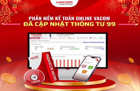 Phần mềm kế toán online VACOM cập nhật dữ liệu kế toán theo Thông tư 99/2025/TT-BTC