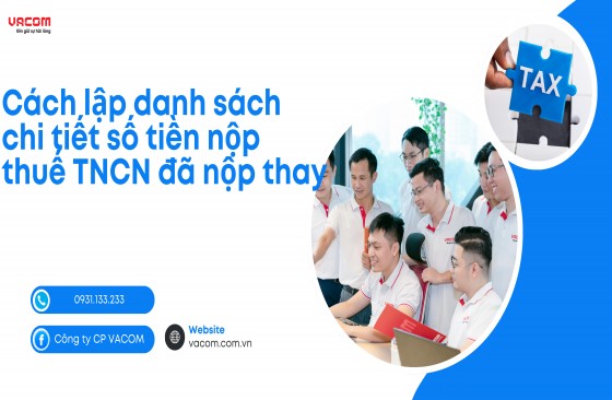 Cách lập danh sách chi tiết số tiền nộp thuế TNCN đã nộp thay