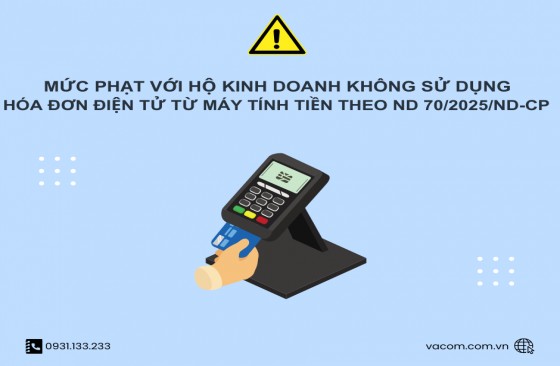 Mức phạt với hộ kinh doanh không sử dụng hóa đơn điện tử máy tính tiền theo Nghị định 70/2025/NĐ-CP